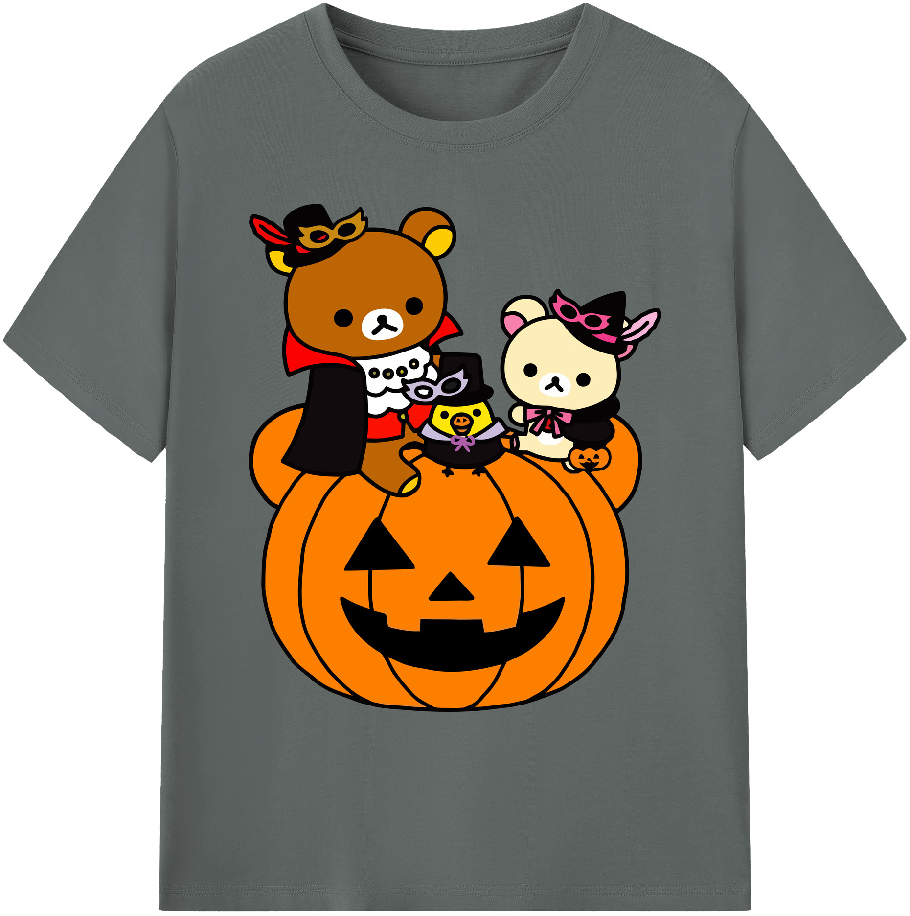 （画像用） リラックマ リラックマ キイロイトリ Rilakkuma Korilakkuma Kiiroitori 綿100％ メンズ半袖Tシャツ｜肌触りやわらか＆通気性